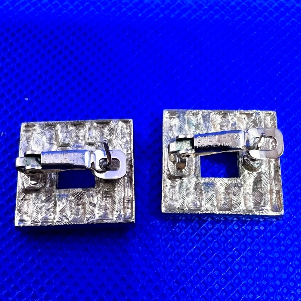 Givenchy Pastel Crystals Lever Back Post Earrings Gold Plated EUC - Picture 5 of 8